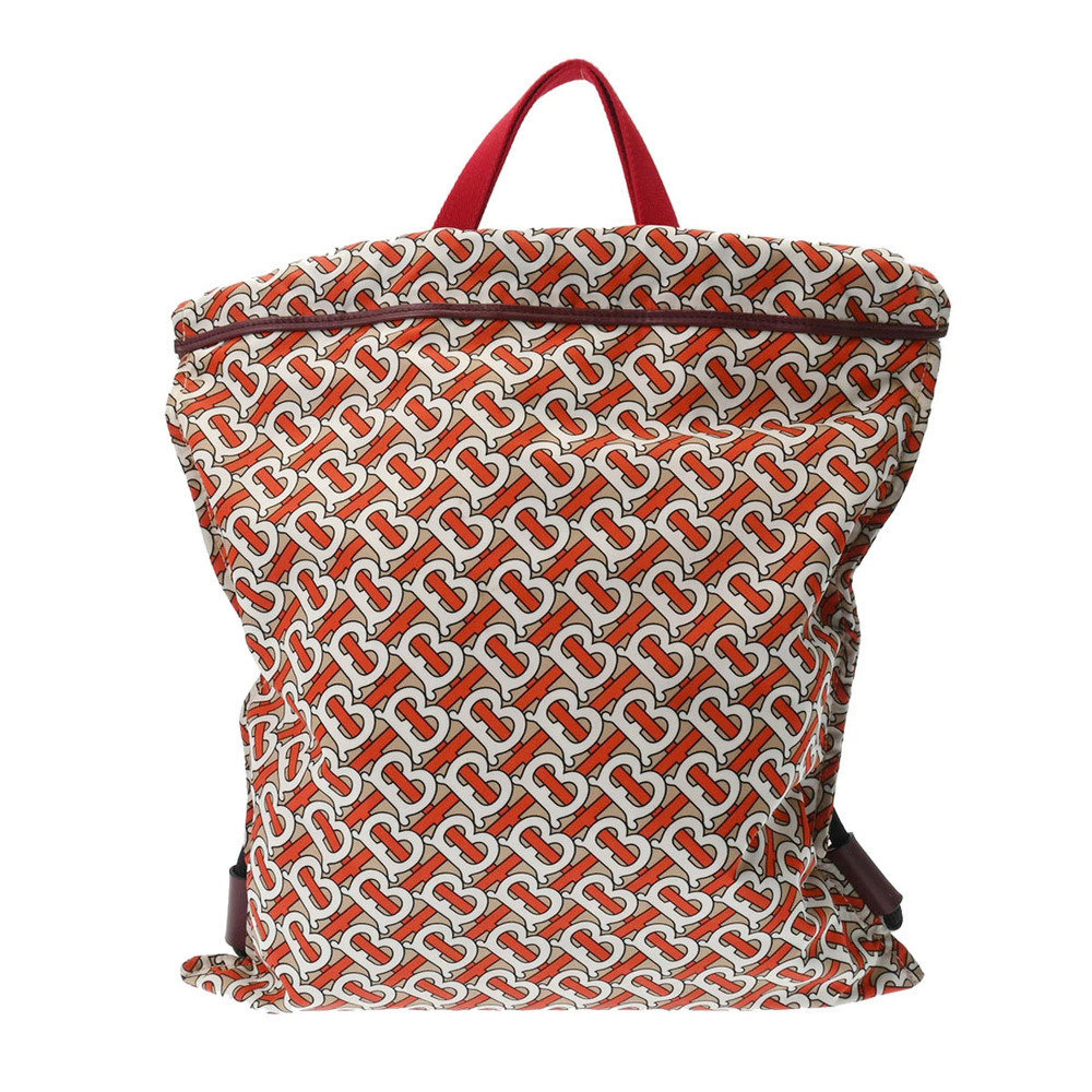 BURBERRY TB orange white leather bag